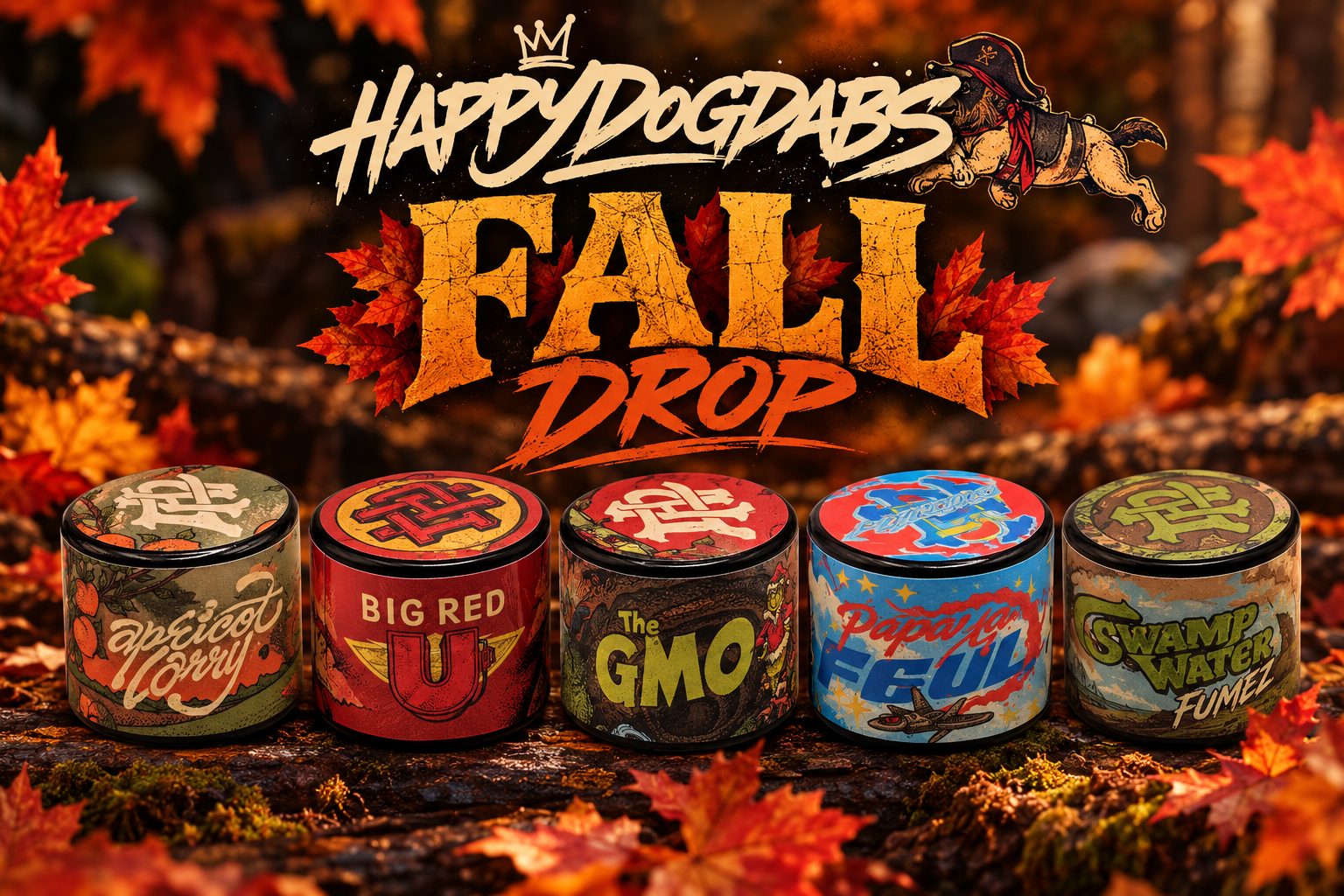 happy dog dabs fall drop