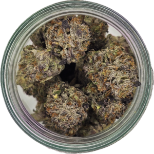 Dense frosty Mike Tyson Flower by BubbaKings featuring gas-forward terpenes, premium BC craft cannabis quality, and powerful indica effects.